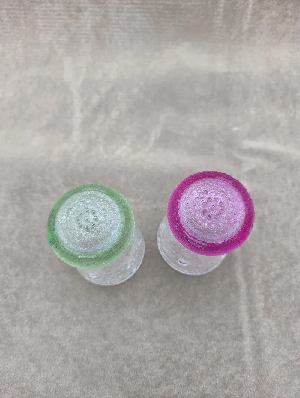 Pink & Green Mushroom Salt and Pepper Shakers Unique Cottagecore Fairycore Decor